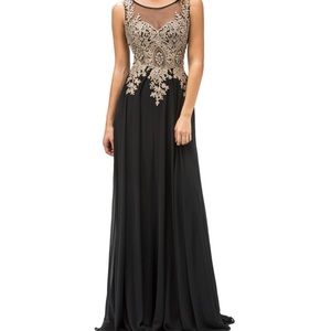 Black formal dress for prom wedding mother of bride bridesmaid
